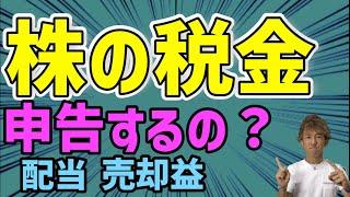 【税金】株を売って利益出たけど、確定申告するの？！