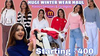 *HUGE* Winter Wear Haul MEESHO | Korean style SWEATERS, CARDIGANS & HOODIES  All Under Rs.999