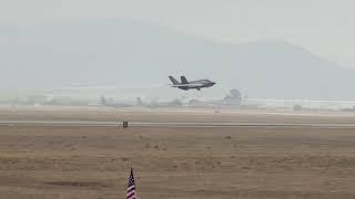 Two F35’s taking off at March Air Reserve Base.