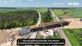 „Rail Baltica“ viadukas: pirmąkart Lietuvoje panaudoti įspūdingo dydžio poliai
