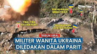 Tentara Wanita Ukraina Kena Gempuran Drone Peledak Rusia