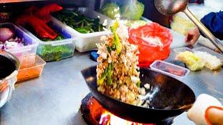 Chinese Street Food - Top level seafood egg fried rice , amazing wok skills, kebab sandwiches