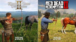 Kingdom Come Deliverance 2 vs Red Dead Redemption 2 - Physics and Details Comparison