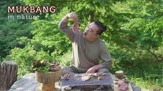 자연낭만 먹방] ㅣ산속에서 소고기모듬 숯불에구워먹기 Grilling beef on charcoal in the mountains MUKBANGㅣEATING SHOW