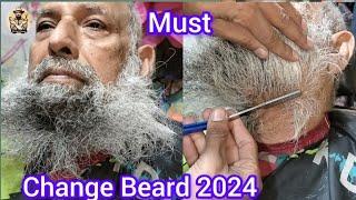 Beard stylesFor Men||How To USA old Man Beard Cut styles Change 2024 in @alihairdresser