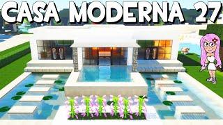 CÓMO HACER UNA CASA MODERNA EN MINECRAFT 27 PEQUEÑA Y FÁCIL | 1 SOLA PLANTA CON PISCINA