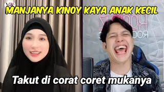 Manjanya kinoy takut di Corat coret mukanya.