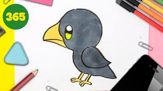 Come disegnare un corvo kawaii e carino – Tutorial passo dopo passo