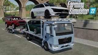 FS22 - TRANSPORTING CARS with MAN TGL TOWTRUCK - Truck Mod for Farming Simulator 2022 ROLEPLAY