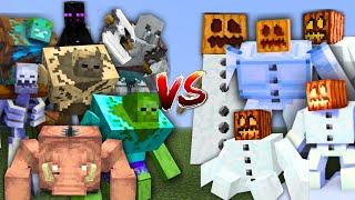 ALL MUTANT MOBS vs ALL SNOW GOLEMS in Minecraft Mob Battle