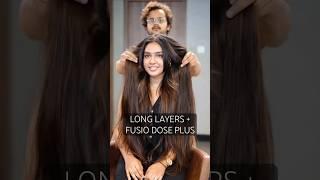 LONG LAYERED HAIRCUT WITH FUSIO DOSE #kochi #longhairgirl #hairtransformation #vurvesalon