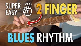 Super easy, 2 finger blues rhythm - Perfect for comping - Easy blues guitar lesson