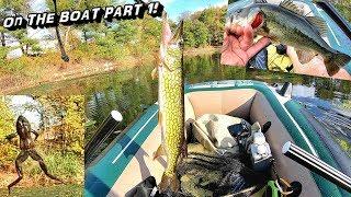 Intex seahawk 2 boat,  Fishing bass pickerel & a frog O MY! Part 1