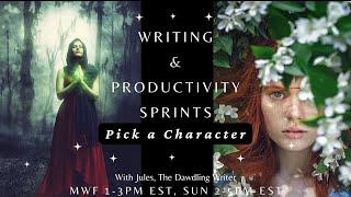 Wednesday Writing and Productivity Sprints, Character Picture Poll, and Chats for June 12th