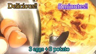 Very Delicious!! Simple Recipe Anyone Can Cook This!3 Potatoes + 3 Eggs|| 5Minutes only|| Breakfast