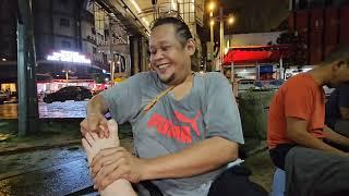 $5 MALAYSIAN STREET MASSAGE  in the RAIN w/ Sham in Kuala Lumpur  (Unintentional ASMR)