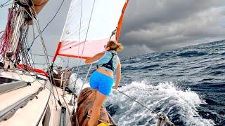 Leaving the Marquesas for Rough Seas on our Sail to the Tuamotus   (Calico Skies Sailing, Ep 235)