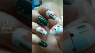 White/green #nail #nailgel #shortvideo