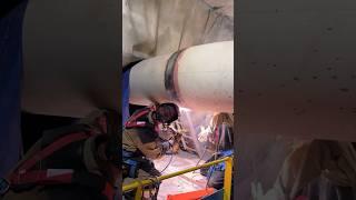Сварка трубы D 800 мм. Облицовка электродами OK 48 #welder #welding #сварка