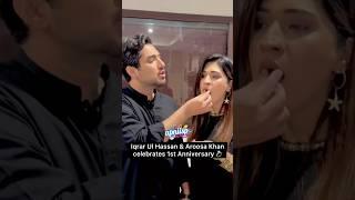 Iqrar Ul Hassan and his wife Aroosa Khan celebrating their 1st Wedding Anniversary 