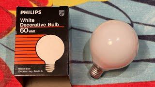 Philips 60watt G30 White Globe Incandescent Light Bulb