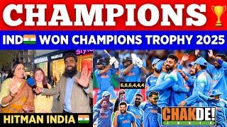 IND  Won Champions Trophy 2025  || Unbeatable Champions Rohit 76 Varun 2 | Pak Public Reactions