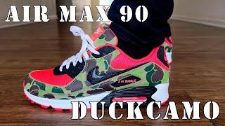 REVIEW OF THE AIR MAX 90 "DARK SAGE SOLAR RED " AKA ( DUCK CAMO )