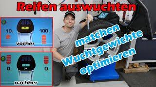 Reifen auswuchten optimieren - matchen - Wuchtgewichte reduzieren