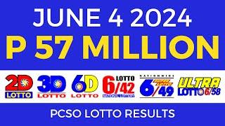 Lotto Result Today 9pm June 4 2024 | PCSO Complete