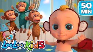 Johny and Five Little Monkeys Fun Songs for Preschool Children | LooLoo Kids Nursery Rhymes