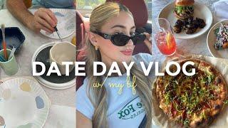 DATE NIGHT VLOG  out to eat, painting ceramics & shopping!