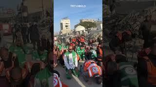 Palestinians in Gaza celebrate the start of ceasefire