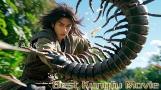 Kung Fu Movie! A giant centipede attacks a lad, but he's a kung fu master and kills it instantly!