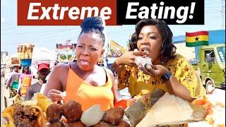 BEST EVER Ghana STREET Hawker FOOD Review In Accra with Tatiana Haina || Ghana ( West African ) Food