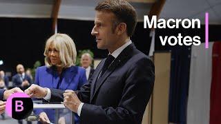 French Election: Macron Casts Ballot, Greets Supporters Amid Strong Turnout