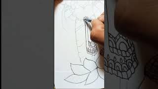 Sri Vishnu dev outline Drawing  #drawing #viral #video