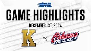 OHL Highlights: Kingston Frontenacs @ Oshawa Generals Dec. 1, 2024