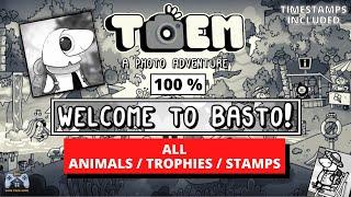 TOEM - BASTO | 100 % | All Trophies/Animals/Stamps - Playstation 5