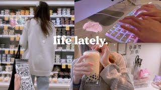 vlog  life lately: high school student life, what i eat, going out, shopping, new computer deco