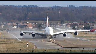 Sturm Lolita - Landung A380 in Zurich EK87