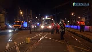 Ludwigshafen - Unfall Straßenbahn Einsatzwagen der Polizei