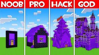 Minecraft Battle: PORTAL BASE BUILD CHALLENGE - NOOB vs PRO vs HACKER vs GOD in Minecraft!