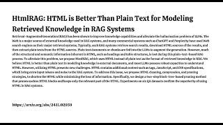 HtmlRAG: HTML is Better Than Plain Text for Modeling Retrieved Knowledge in RAG Systems