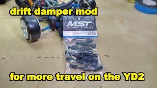 Yokomo YD2 - drift damper mod for more suspension travel