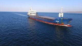 DJI Phantom 3 Advanced - Cargo Ship TEJO ALGES & Gorse Fire Glitter Path