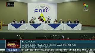 Ecuador's CNE announces deadline to call elections