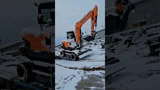 형님들! 이게 무슨 일인가요? 놀란 따블이 막내! #excavator #construction #굴착기 #폭설