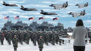 China Shock!(July 14, 2024) US and Philippines Sent 2 F-15 and F-35 to Help Taiwan from China Threat