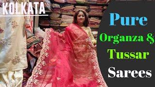 Buy Exclusive Pure Tussar Silk Saree, Pure Organza Saree, Chikankari Sarees at Kolkata