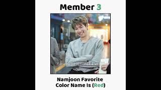 Bts Members Favorite Color Name #ezway #btsarmy #bts #youtubevideo #bangtan